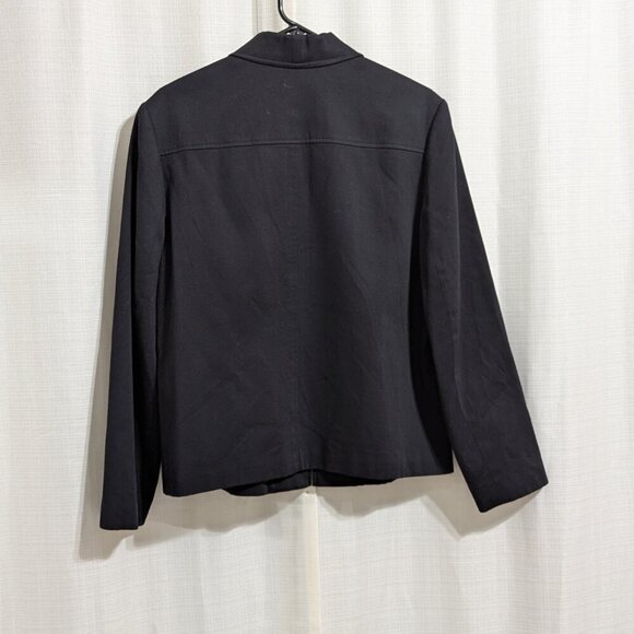 Talbots Women's Jacket Blazer Lined Black Zip up Stretch Size 16 Cotton Formal - Picture 4 of 8